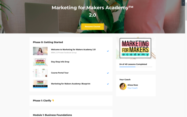 Marketing for Makers Academy 2.0 by Alissa Rose
